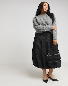 Joanna Hope Textured Bubble Hem Skirt