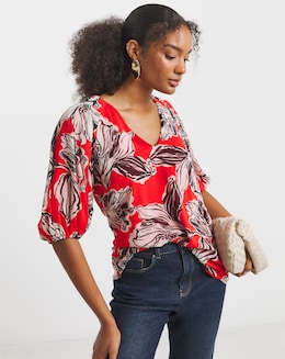 Joanna Hope Puff Sleeeve Blouse