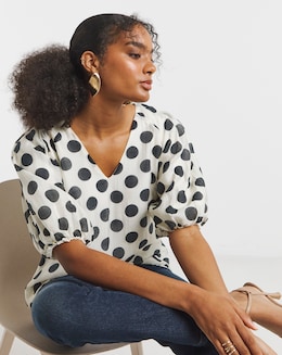 Joanna Hope Puff Sleeeve Blouse