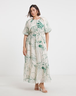 Joanna Hope Puff Sleeve Printed Dress