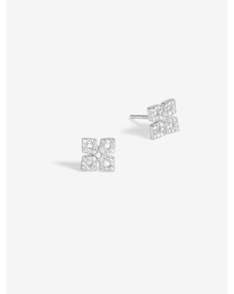 Simply Silver Sterling Silver 925 Cubic Zirconia Floral stud Earrings