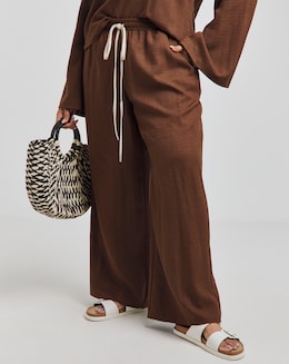 Chocolate Relaxed Wide Leg Trousers