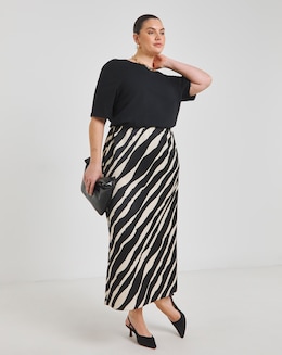 Stripe Satin Maxi Skirt