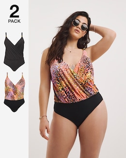 MAGISCULPT 2 Pack Twist Front Blouson Swimsuits
