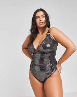 Sculpt Ruched Plunge Tummy Control Swimsuit