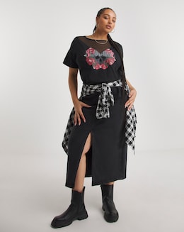 Black Revenge Mesh Slogan Tee
