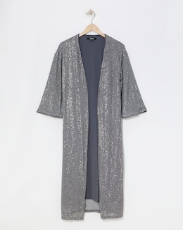 Gunmetal Sequin Kimono