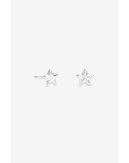 Simply Silver Sterling Silver 925 Mini Polished Star Stud Earrings