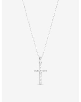 Simply Silver Sterling Silver 925 Polished Ridged Cross Pendant