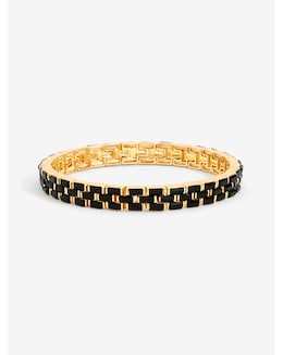 Jon Richard Gold Plated and Jet Crystal Chain Stretch Bracelet