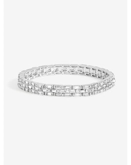Jon Richard Silver Plated and Crystal Chain Stretch Bracelet