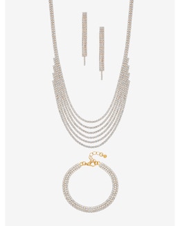 Mood Gold Crystal Multirow Three Piece Set