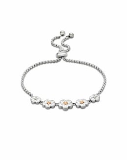 Nature's Wonder Sterling Silver Forget-Me-Not Adjustable Bracelet