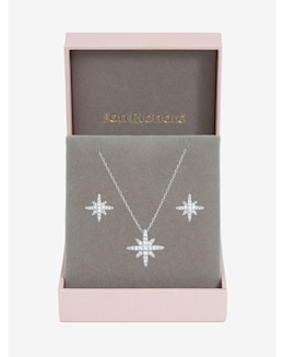 Jon Richard Rhodium Plated Pave Star Set