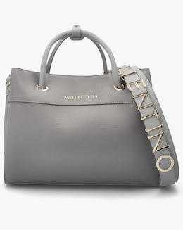 Valentino Bags Alexia Grey Logo Strap Tote Bag