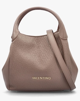 Valentino Bags Falak Taupe Debossed Logo Shopper Bag