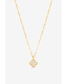 Jon Richard Gold Plated Mirco Pave Clover Pendant