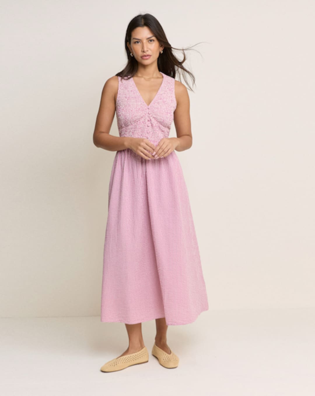 sachin and babi light blue dress WEDTREND Women High Neck Holiday Party Dress with Lace 3/4 Sleeve Cut Out A  Line Light Pink Formal Dress – Wedtrend UK main image 1