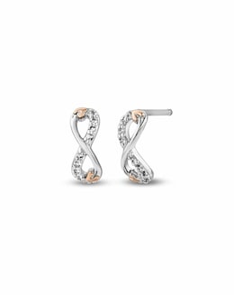 Clogau Tree of Life Sterling Silver Infinity Stud Earrings with Topaz