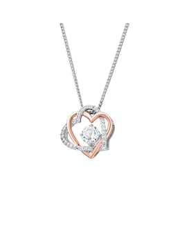 Forever Yours Sterling Silver Heart Pendant with Topaz
