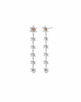 Clogau Nature's Wonder Sterling Silver Daffodil Drop-Hoop Earrings