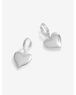 Mood Silver Polished Heart Drop Earrings