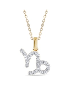 9ct Gold Diamond Capricorn Pendant on 18 inch chain