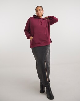 Burgundy Longline Hooded Tunic