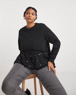 Black Star Stud Tiered Tunic