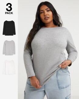 3 Pack of Slash Neck Tees