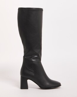Brigid Stretch Heeled Boots Ex Wide Fit Curvy Plus Calf