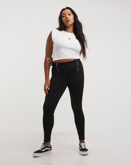 Black Ponte Zip Up Shaper Legging