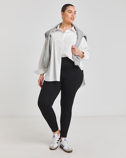 Black Cotton Rich High Waisted Legging