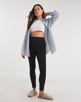Black Cotton Rich High Waisted Legging
