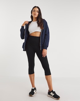 Black Jersey Cropped Legging