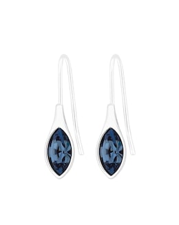 Jon Richard Radiance Collection Silver Plated Demin Blue Polished Drop Earrings