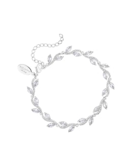 Jon Richard Silver Plated Pave Wave Leaf Bracelet