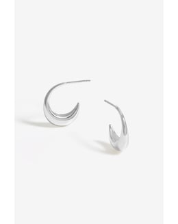 Simply Silver Sterling Silver 925 Polished Curved Hoop Earrings