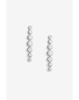 Simply Silver Sterling Silver 925 Cubic Zirconia Graduated Tennis Drop Earrings
