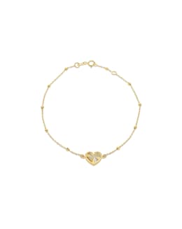 9ct Yellow Gold Rainbow Heart Bracelet