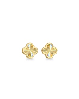 9ct Yellow Gold Rainbow Petal Earrings
