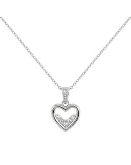 Radley Silver Stone Set Open Heart Charm Necklace