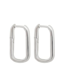 Simply Silver Sterling Silver 925 Mini Rectangle Hoop Earrings