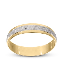 9 Carat Yellow Gold 2 tone Sparkle 4mm Wedding Ring