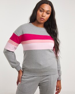 Grey Marl Colour Block Sweatshirt