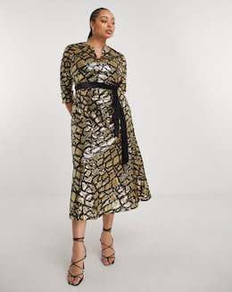 Animal Sequin Maxi Dress
