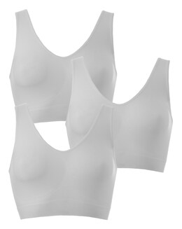 3 Pack White Comfort Tops A-D