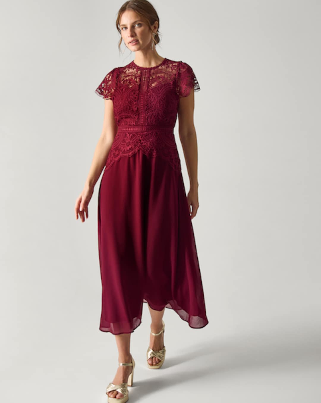 skater style bridesmaid dress Premium Brown Dot Dress Socks main image 1