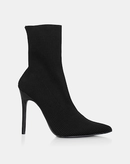 PUBLIC DESIRE MIRAVAL STILETTO SOCK BOOTS WIDE E FIT