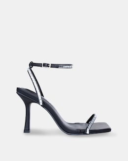 PUBLIC DESIRE CARLA KITTEN HEEL SANDALS WIDE E FIT